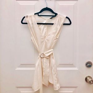 Zara top in white with belt